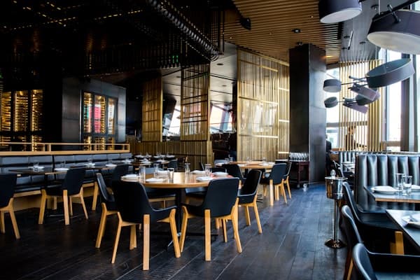 Warm restaurant interior